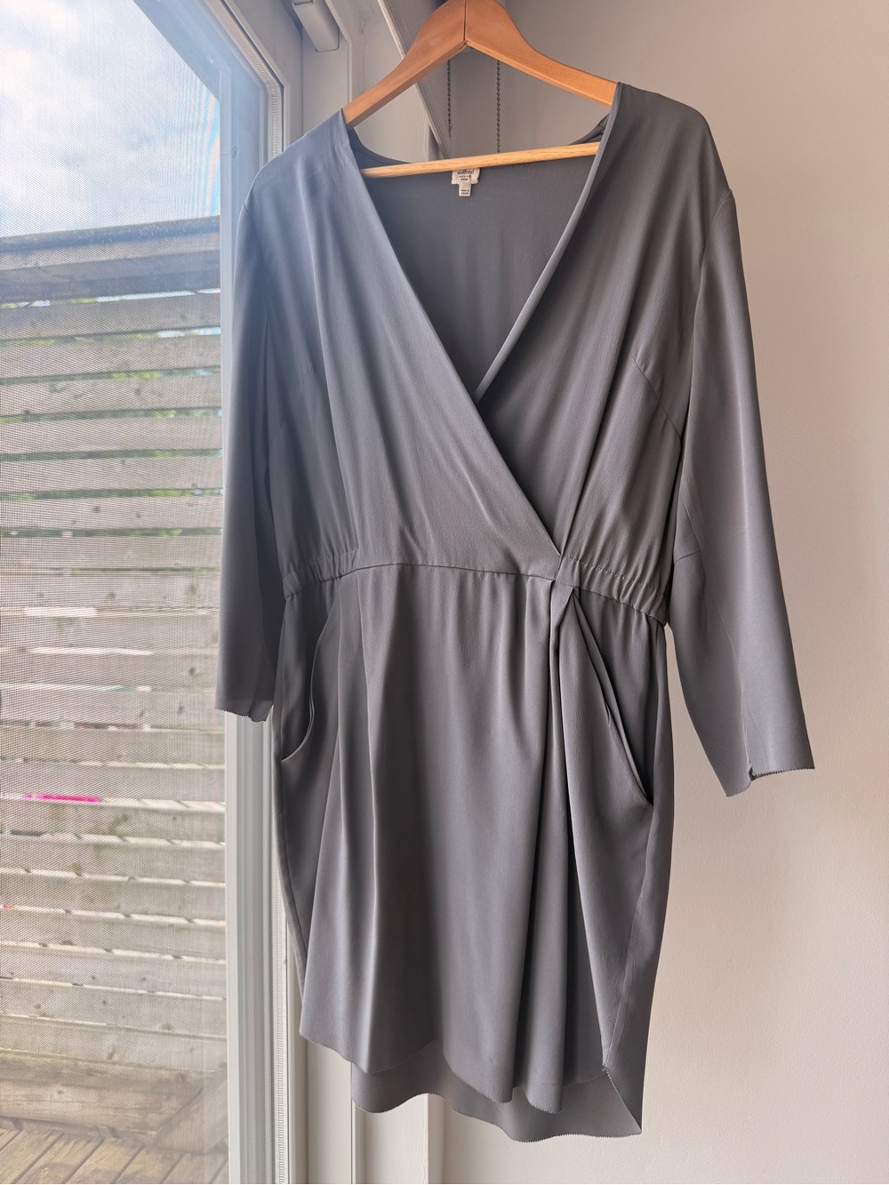 Wilfred Gray Wrap Mini Dress